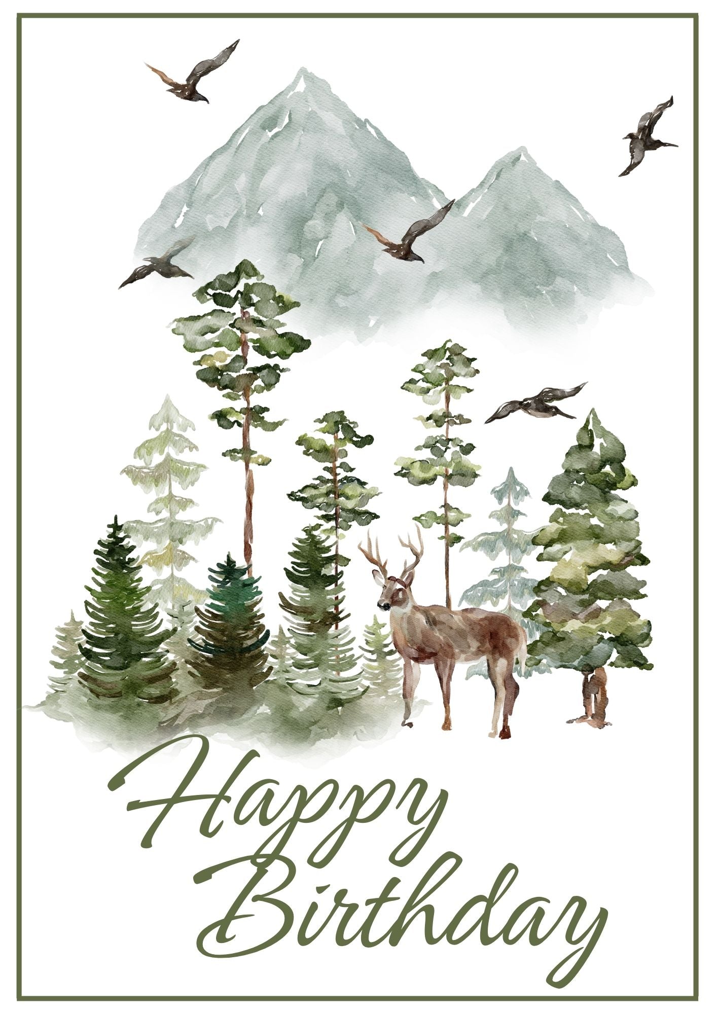 Birthday Card - Forest Deer