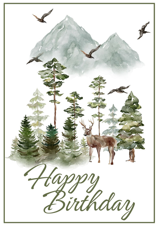 Birthday Card - Forest Deer