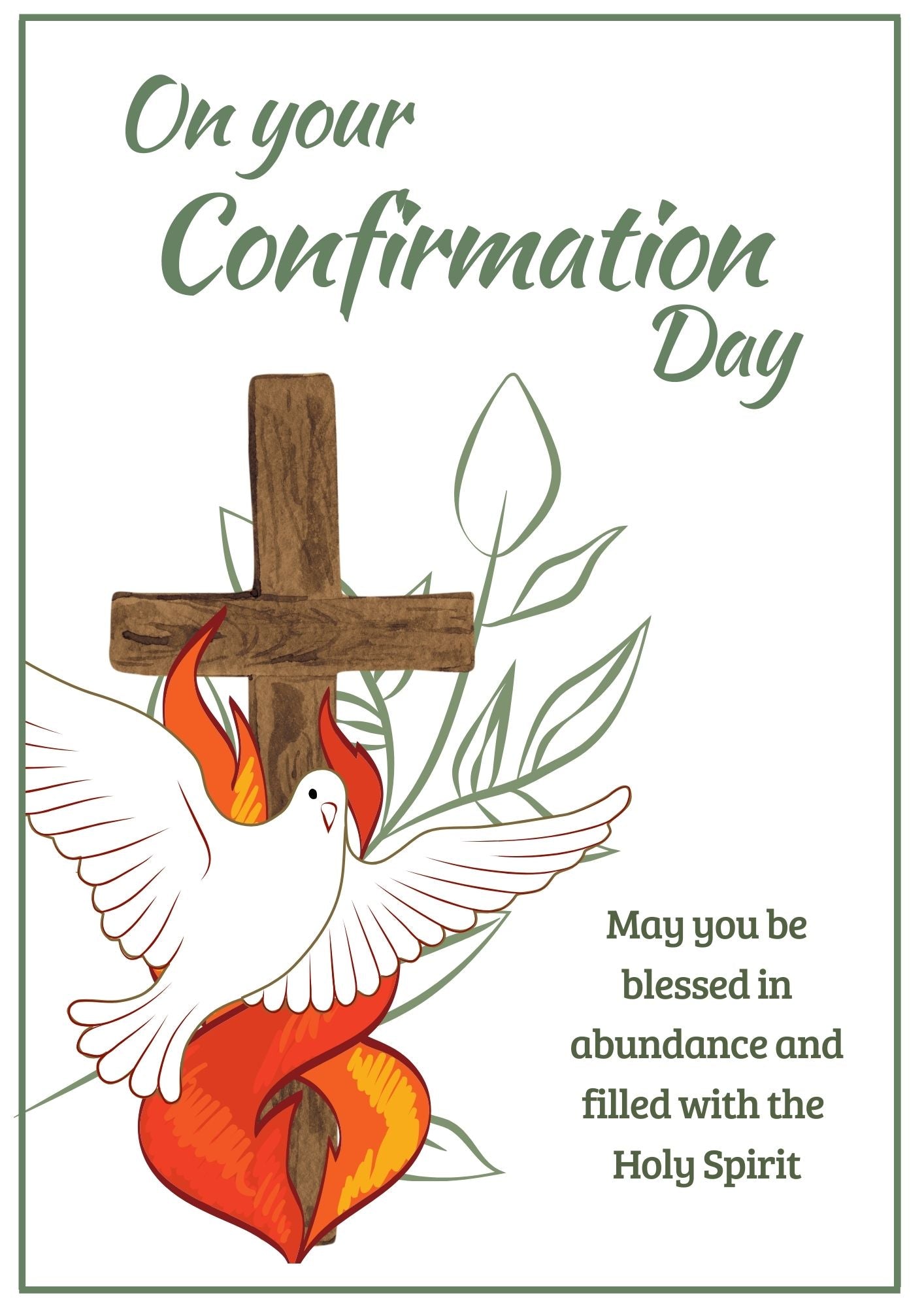 Confirmation Card - Flame of the Cross