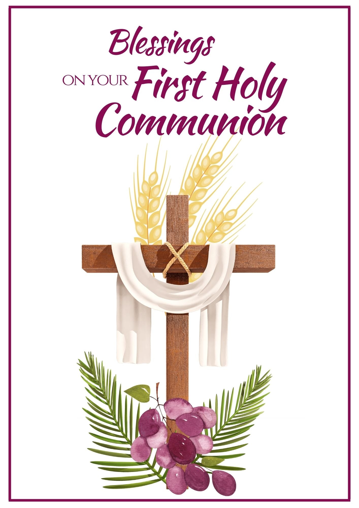 First Communion Card - Harvest Fruit