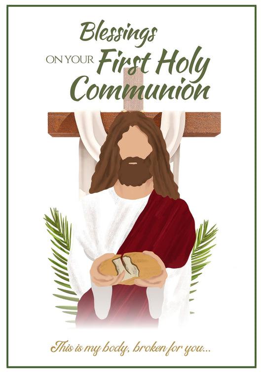 First Communion Card - Bread Broken