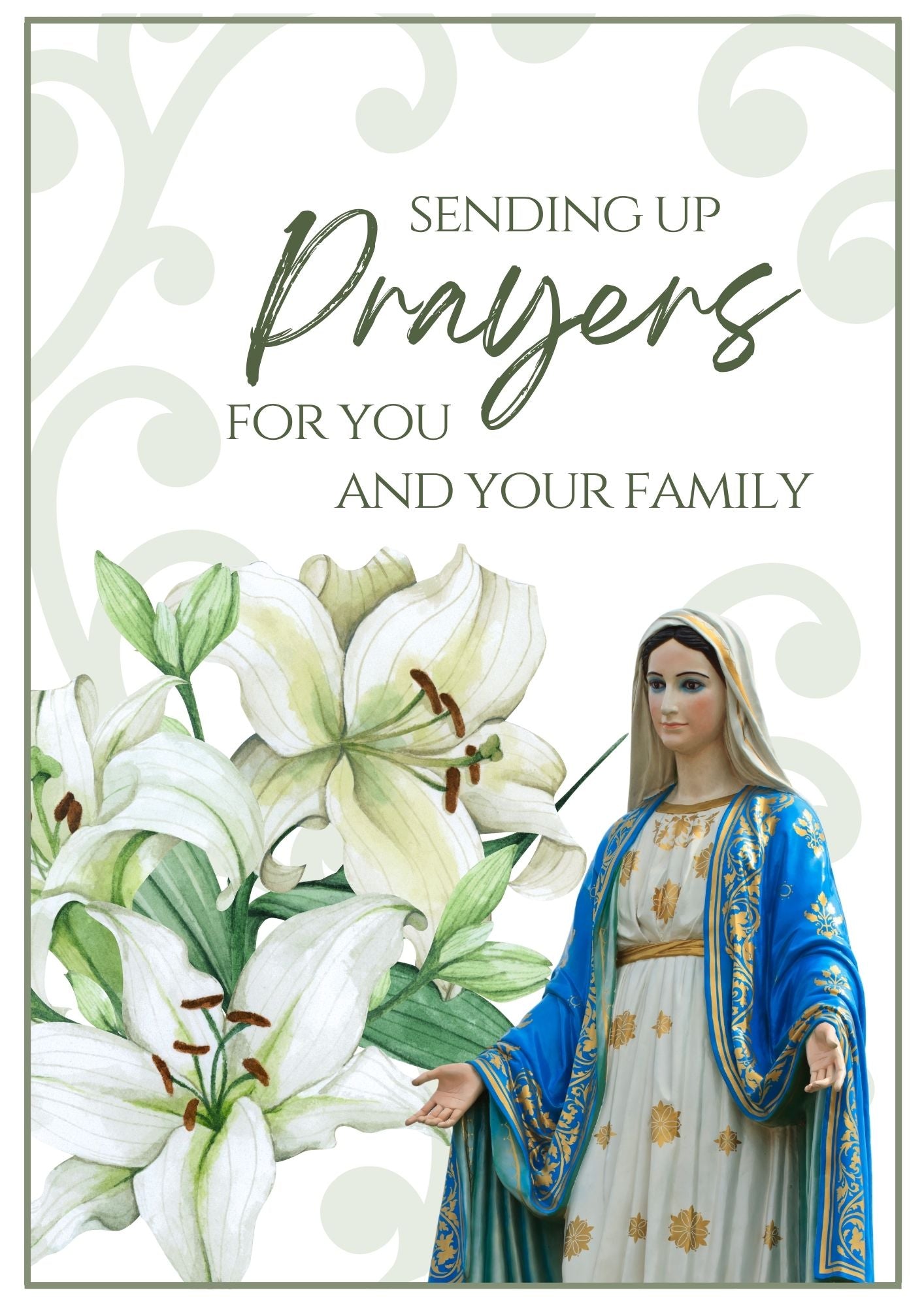 Mass Card - Praying Lily Mary 1