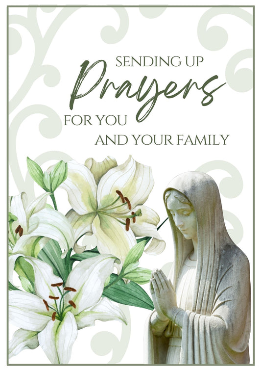 Mass Card - Praying Lily Mary 2