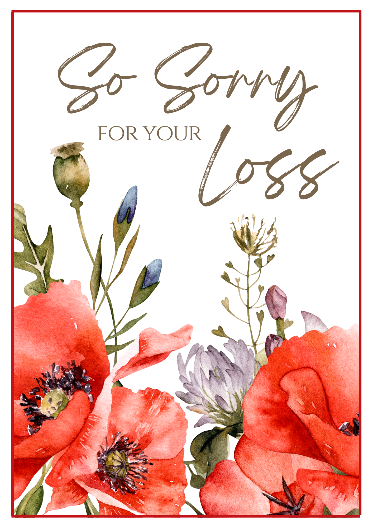 Sympathy Card - Poppies