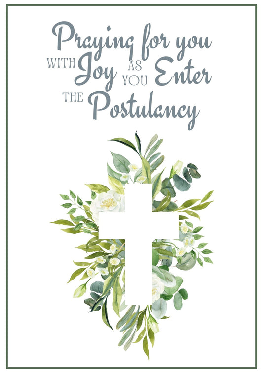 Postulancy Card - Leafy Cross