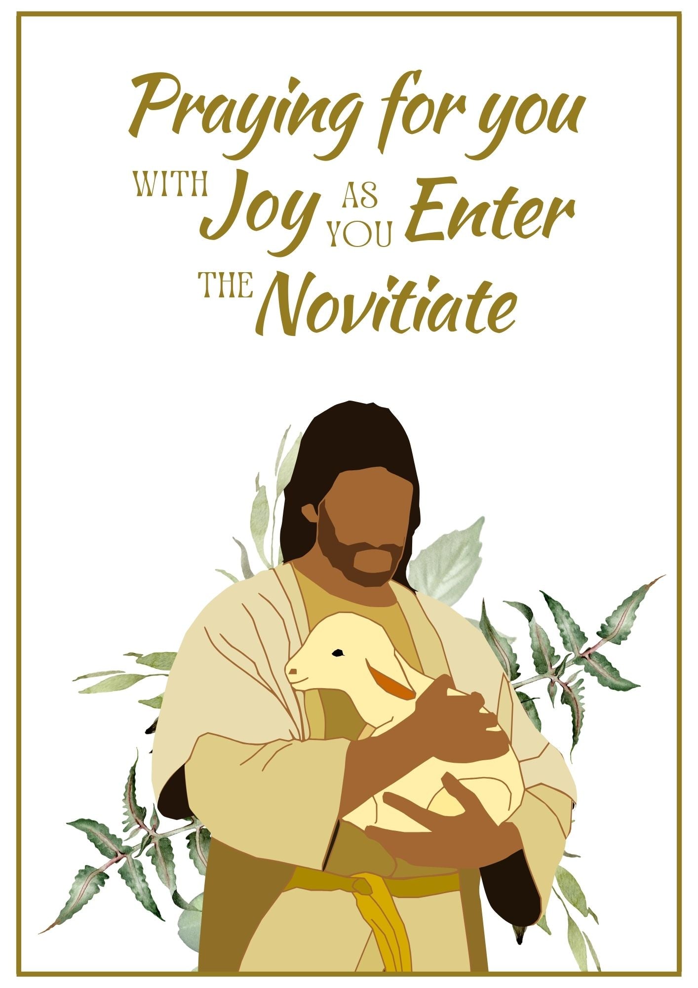 Novitiate Card - Jesus Lamb