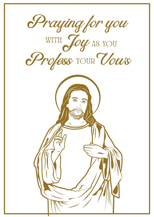 Profession of Vows Card - Jesus Blessings