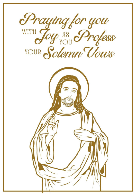 Solemn Vows Card - Jesus Blessings