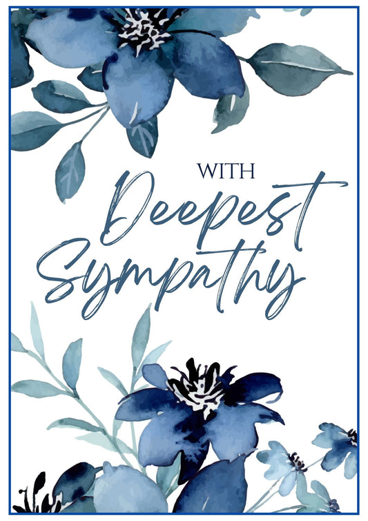 Sympathy Card - Navy Flowers