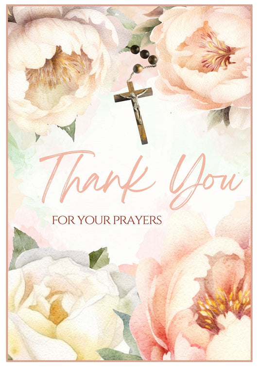 Thank You Card - Pink Peonies