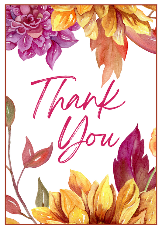 Thank You Card - Purple Gold