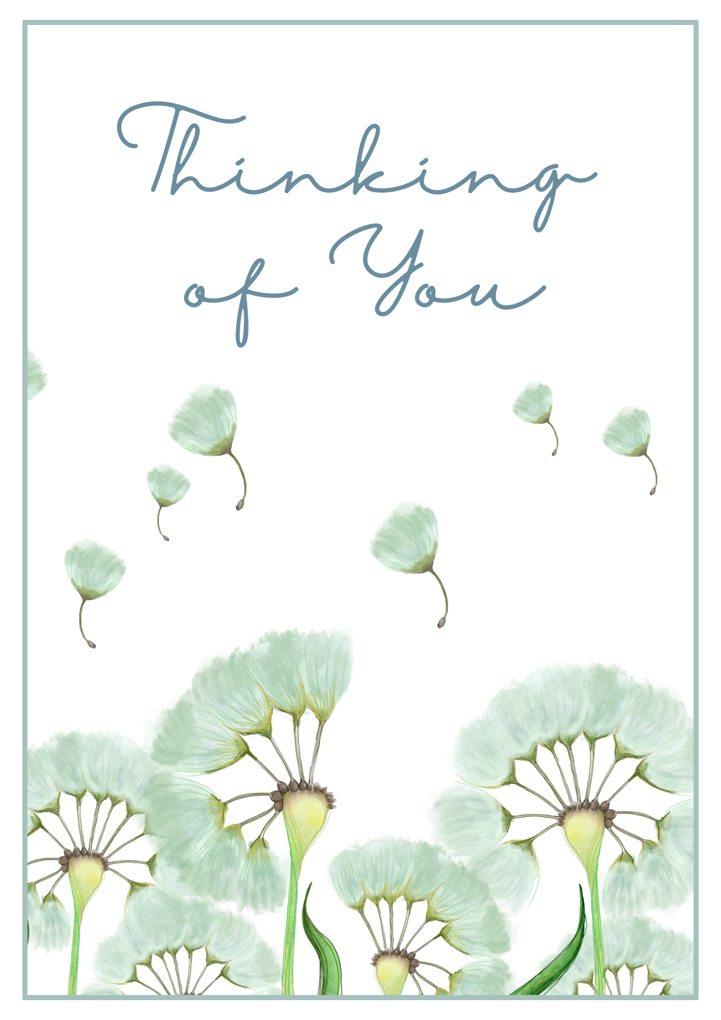 Thinking of You Card - Dandelions