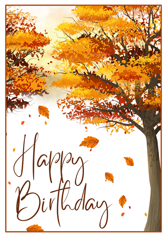 Birthday Card - Autumn Trees