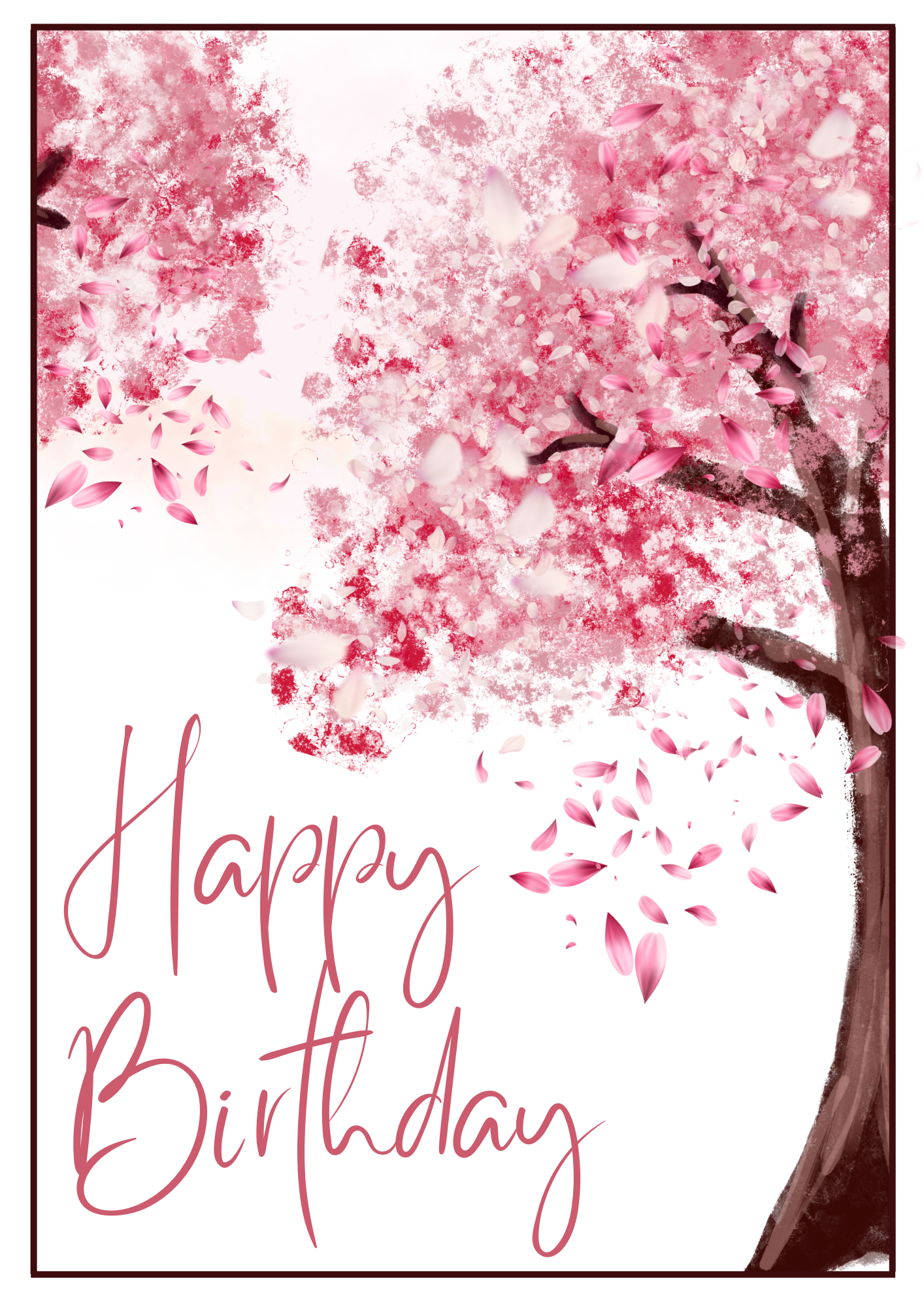 Birthday Card - Blossom Trees