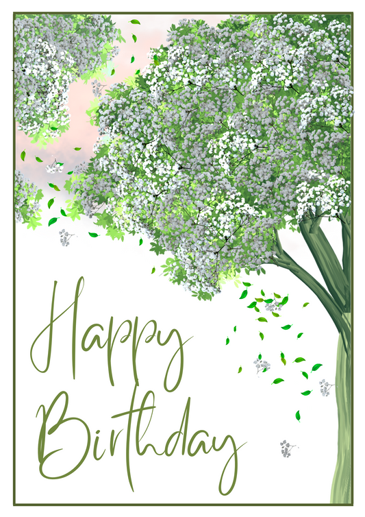 Birthday Card - Spring Trees