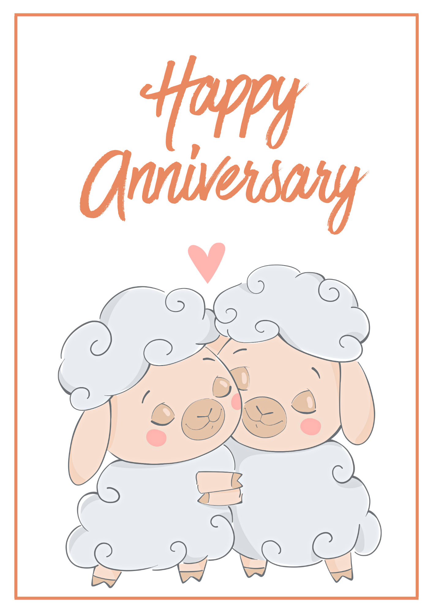 Anniversary Card - Lovely Lambs