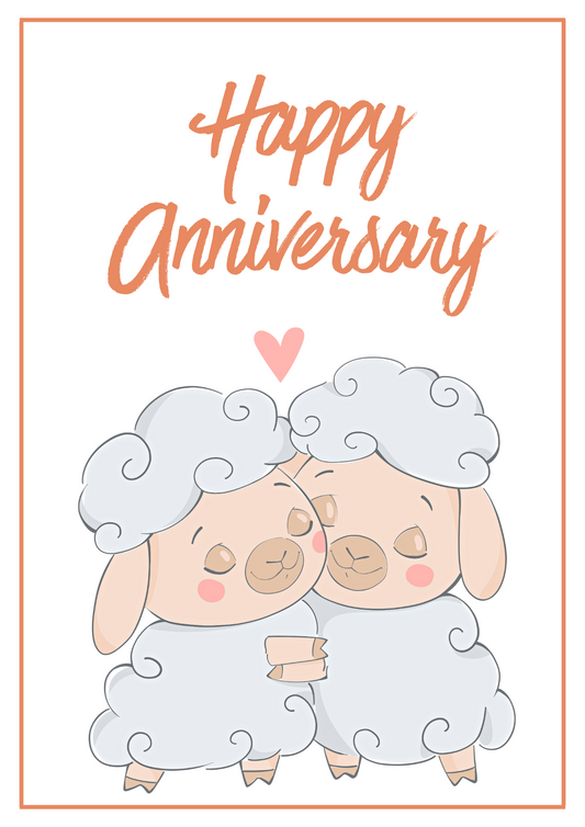 Anniversary Card - Lovely Lambs