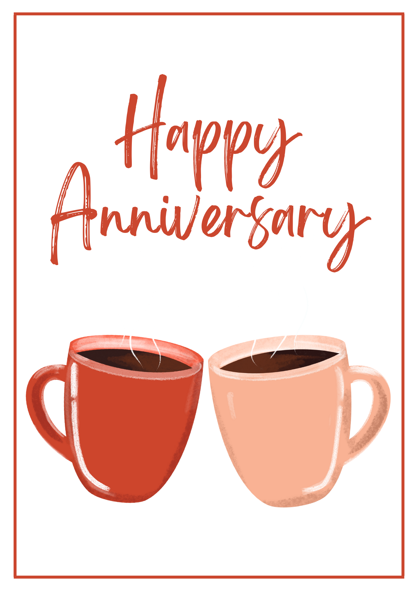 Anniversary Card - Cheers Mugs