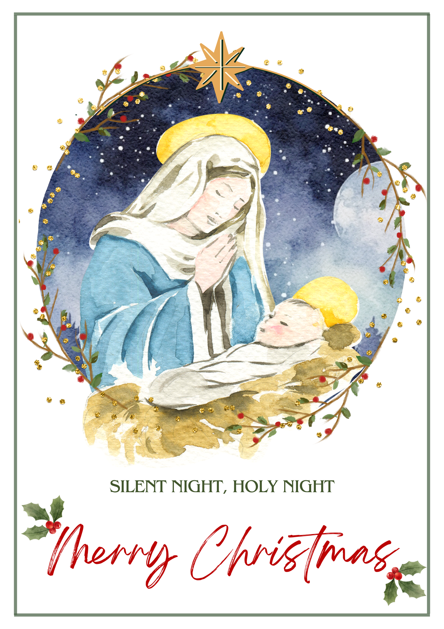 Christmas Card - Silent Night, Holy Night