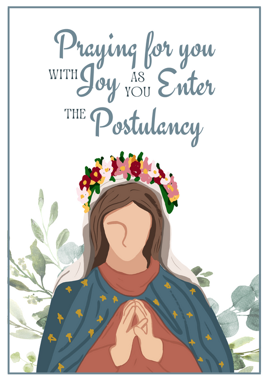 Postulancy Card - Mother Mary