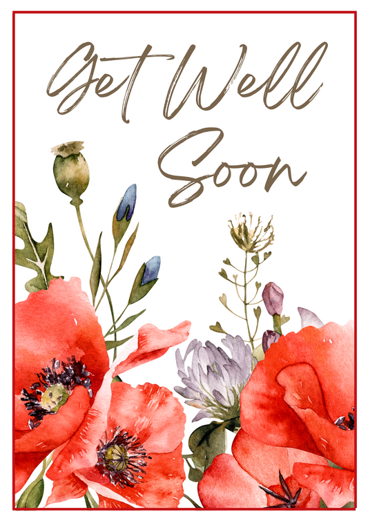 Mass Card - Get Well Poppies