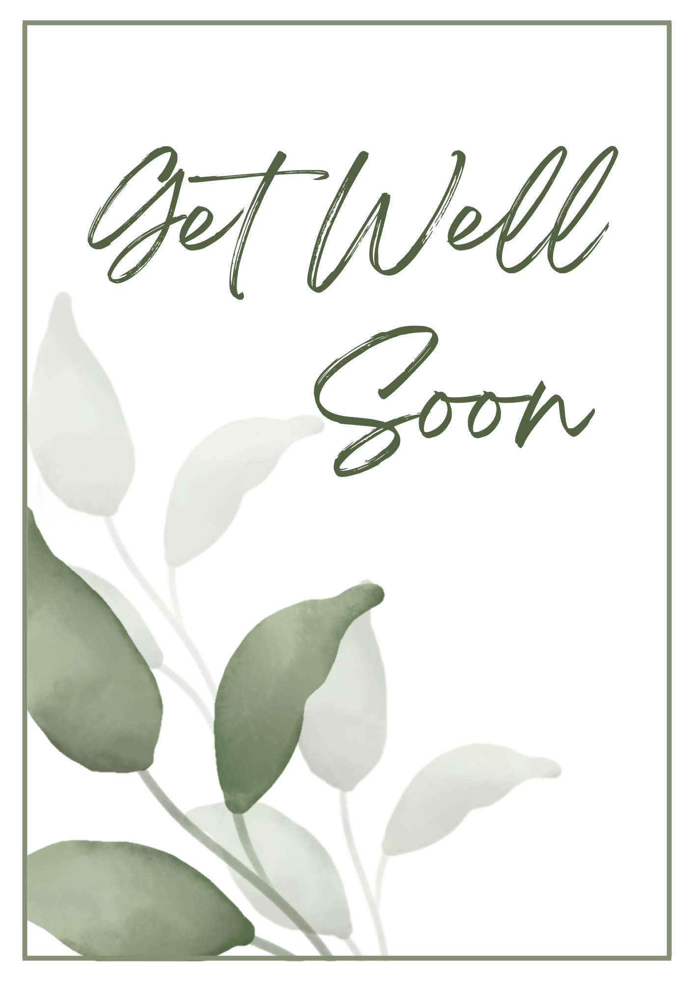 Mass Card - Get Well Dark Leaves