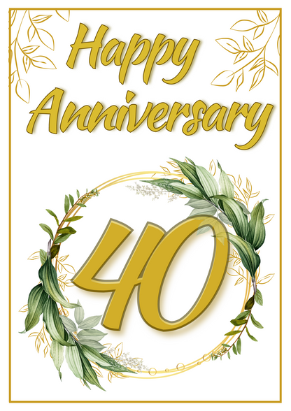 Anniversary Card - Significant Gold