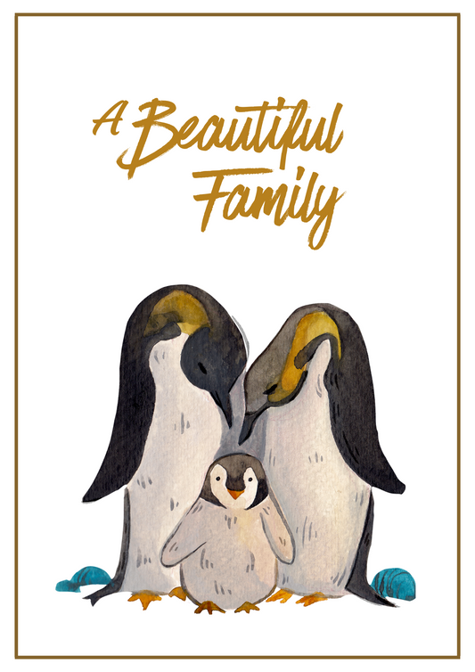 Family Card - Beautiful Penguins