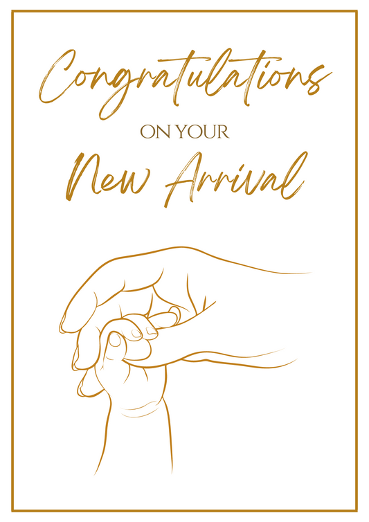 New Arrival Card - Precious Hands Lineart 3