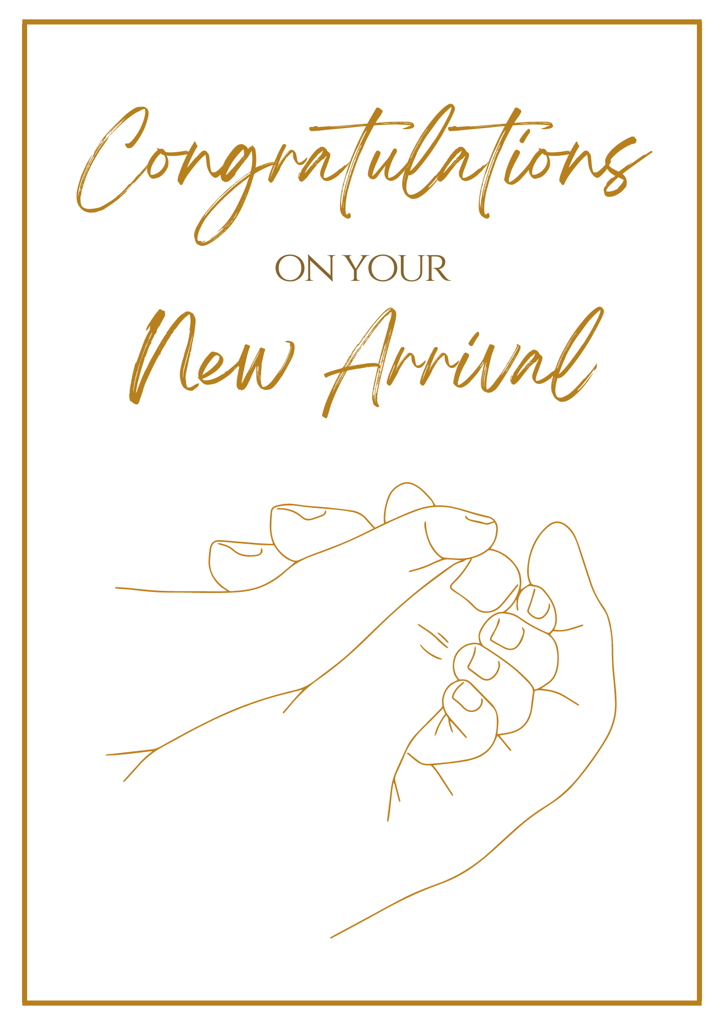 New Arrival Card - Precious Hands Lineart 4