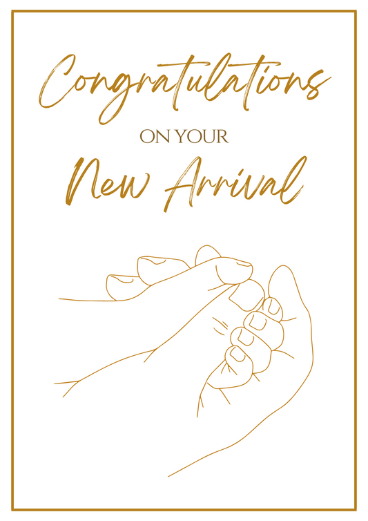 New Arrival Card - Precious Hands Lineart 4