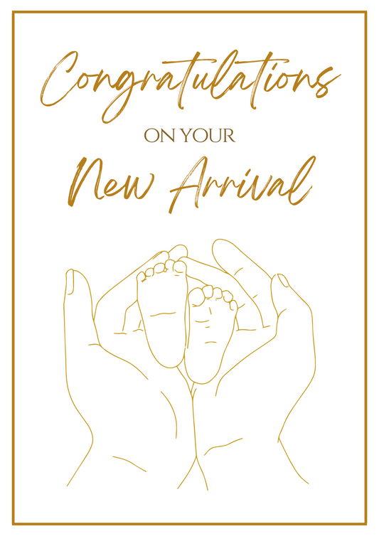 New Arrival Card - Precious Hands Lineart 5