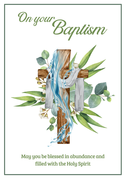 Baptism Card - Living Water Cross