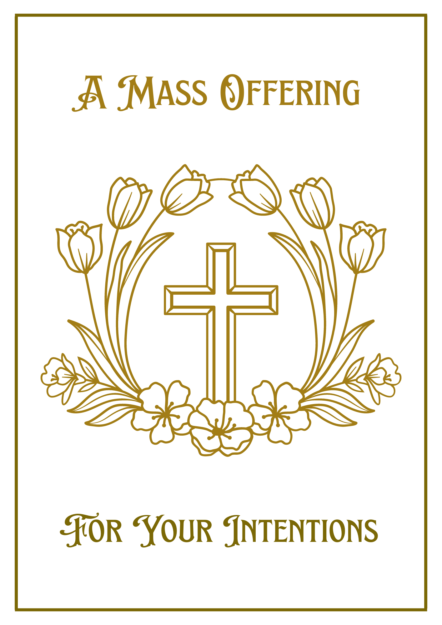 Mass Card - Gold Outline