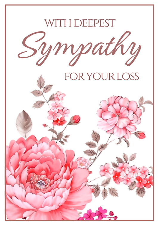 Sympathy Card - Pink Floral