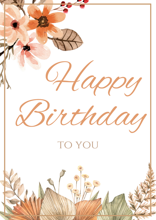 Birthday Card - Autumn Floral