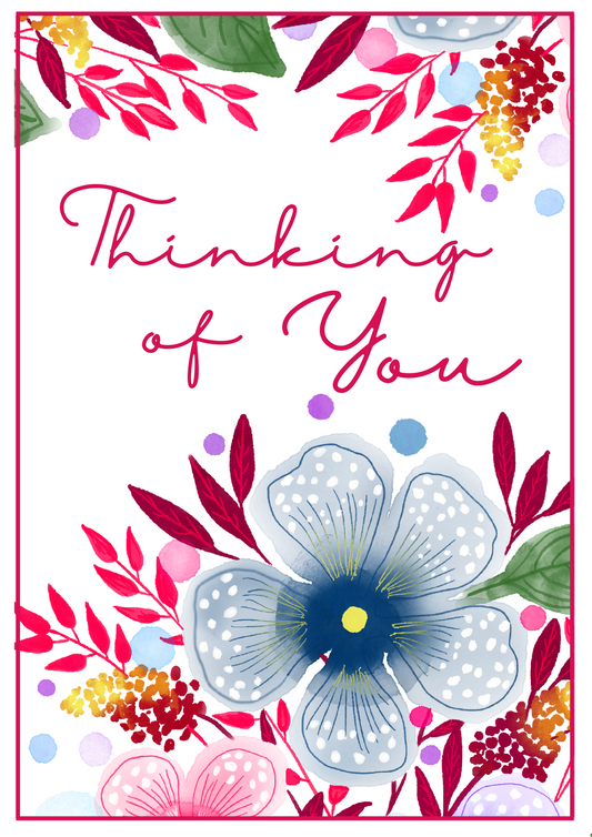 Thinking of You Card - Pink Floral