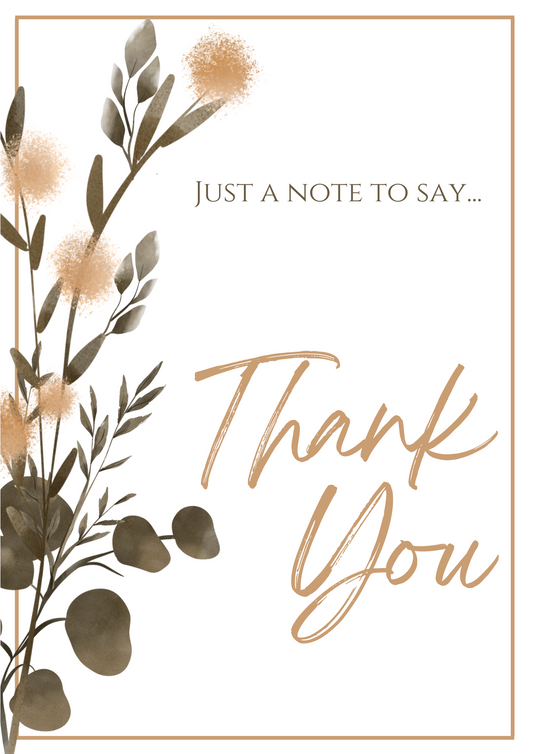 Thank You Card - Mocha Floral