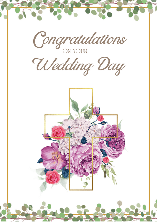 Wedding Card - Bouquet Purple