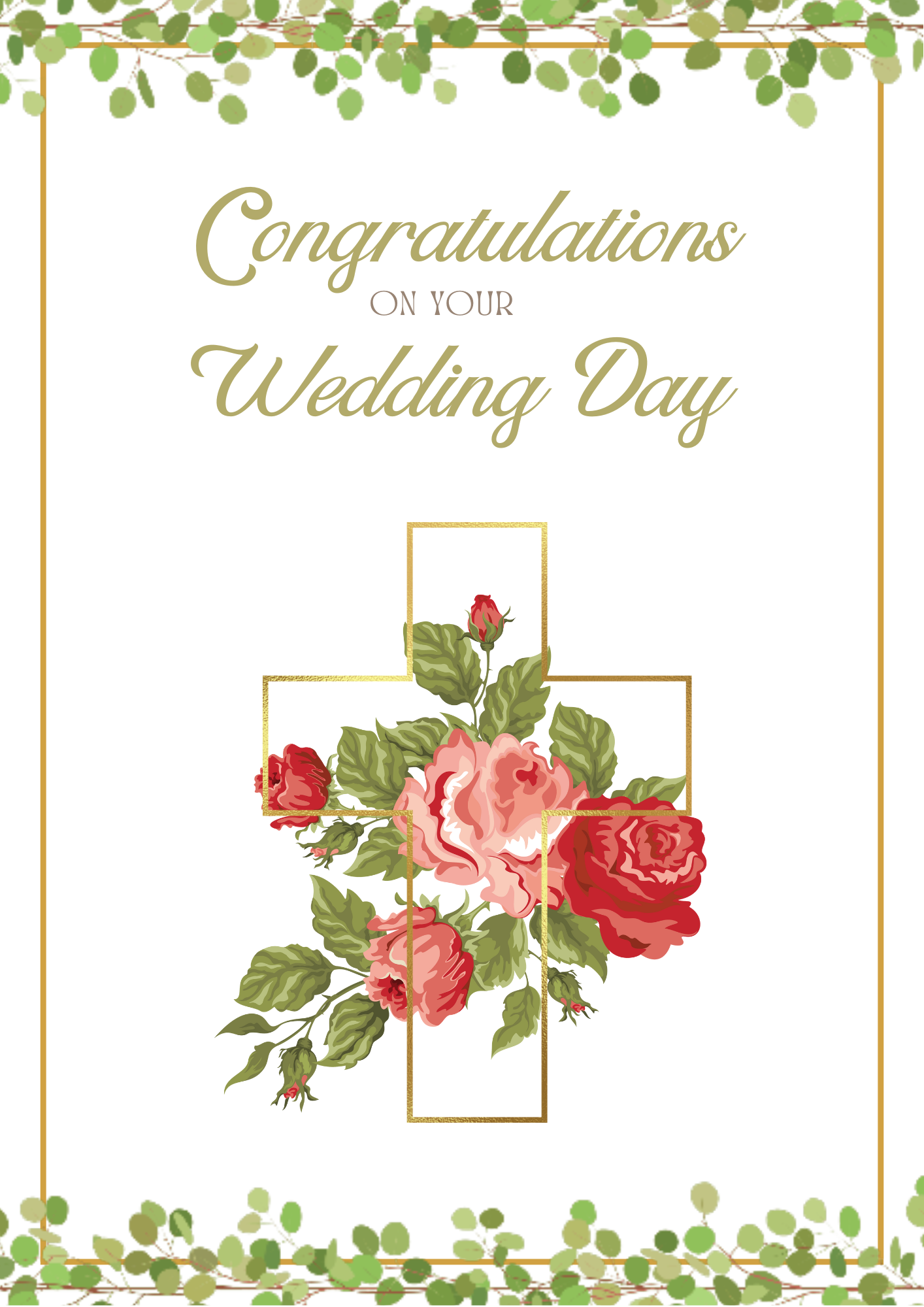 Wedding Card - Bouquet Red