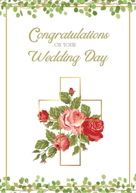 Wedding Card - Bouquet Red