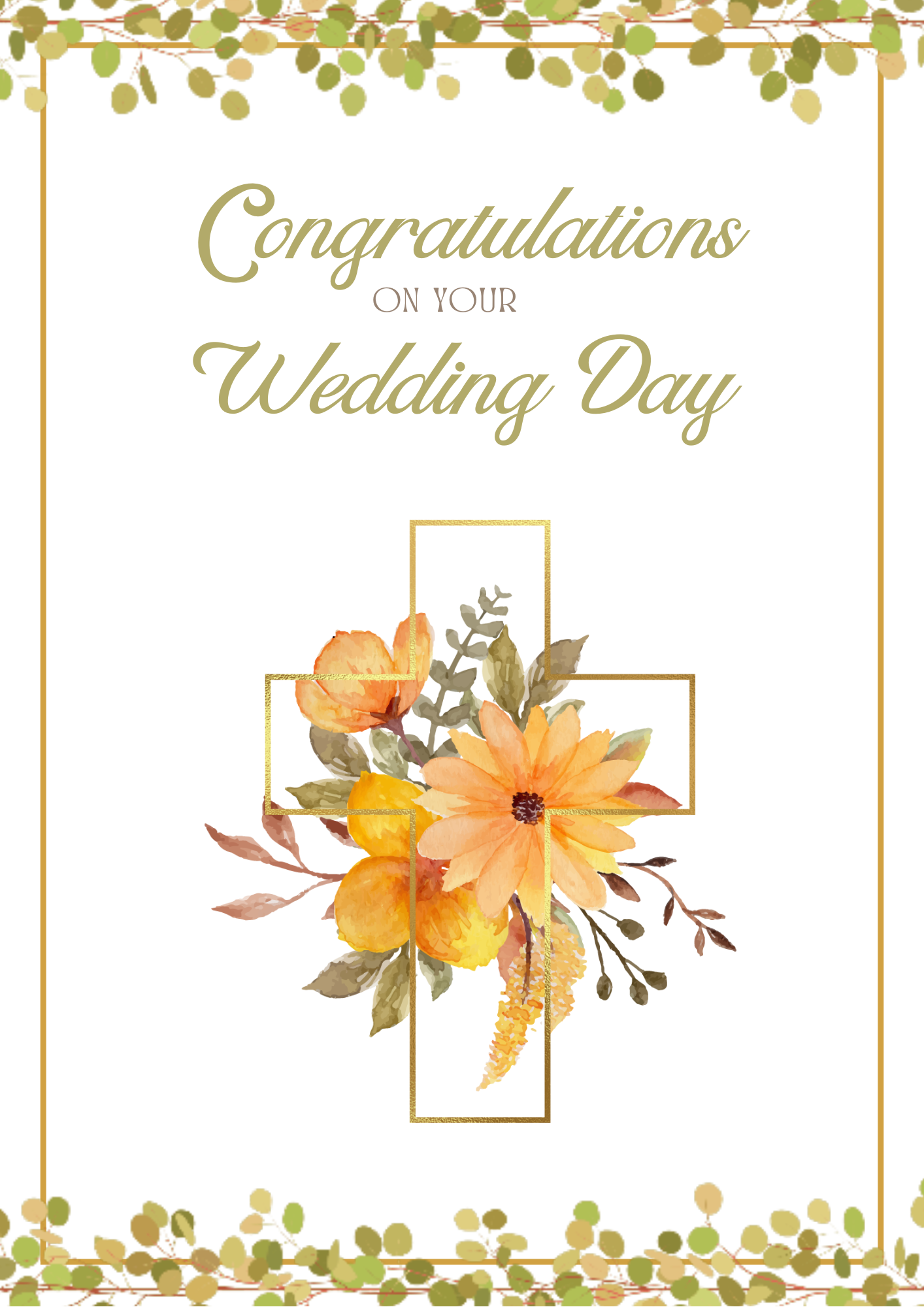 Wedding Card - Bouquet Orange