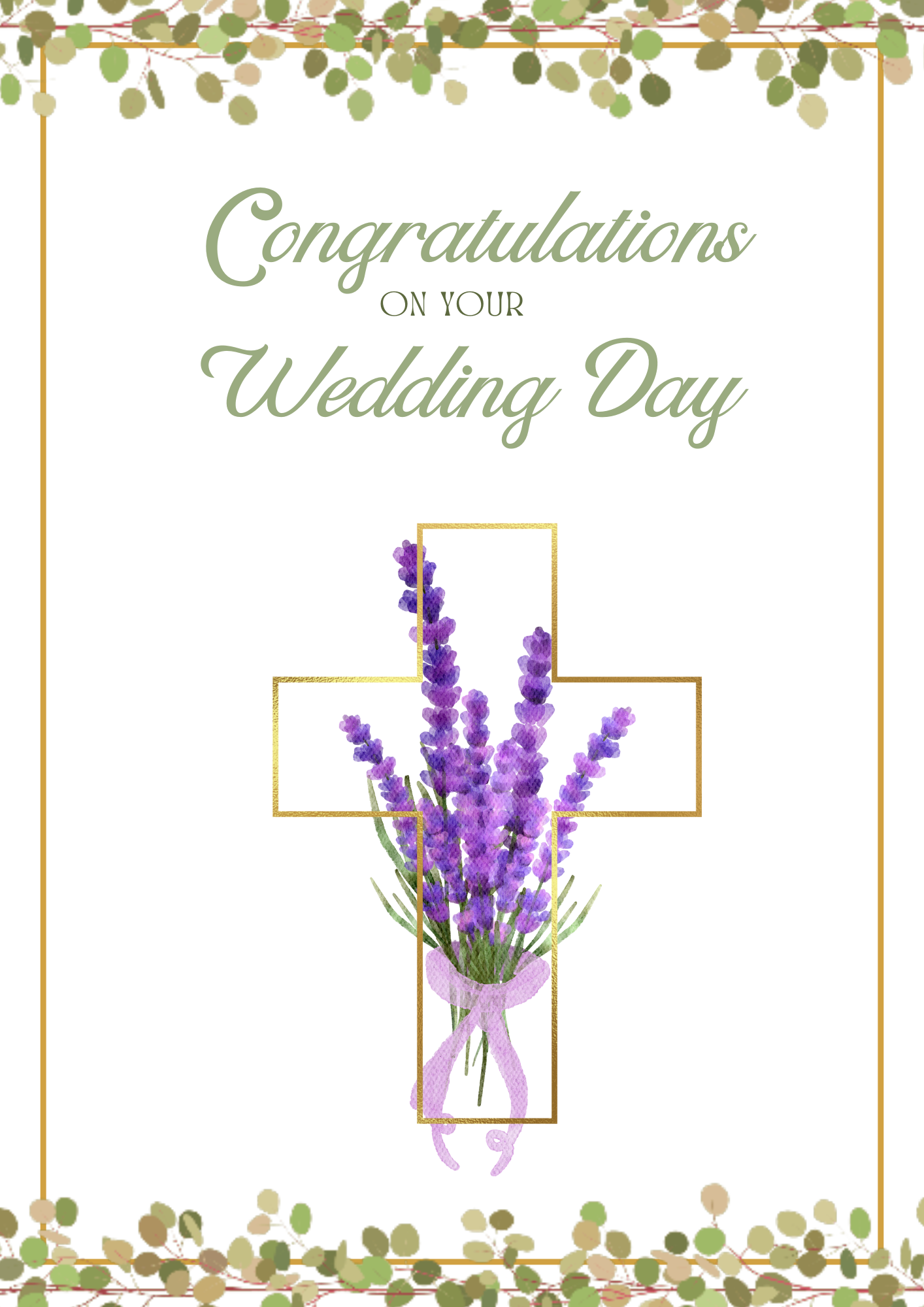 Wedding Card - Bouquet Lavender